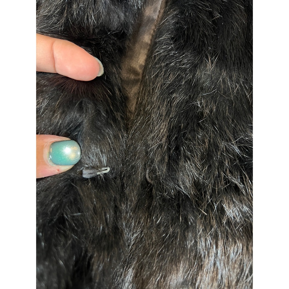 VTG Y2K Wilsons Leather Maxima Jacket Womens XL Black Genuine Rabbit Fur Angora - Picture 6 of 11